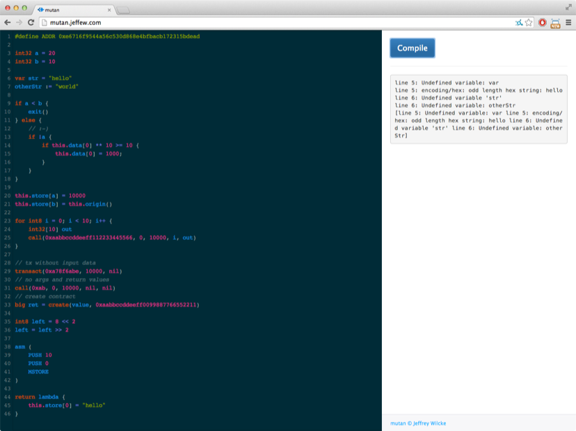 Online Mutan Compiler